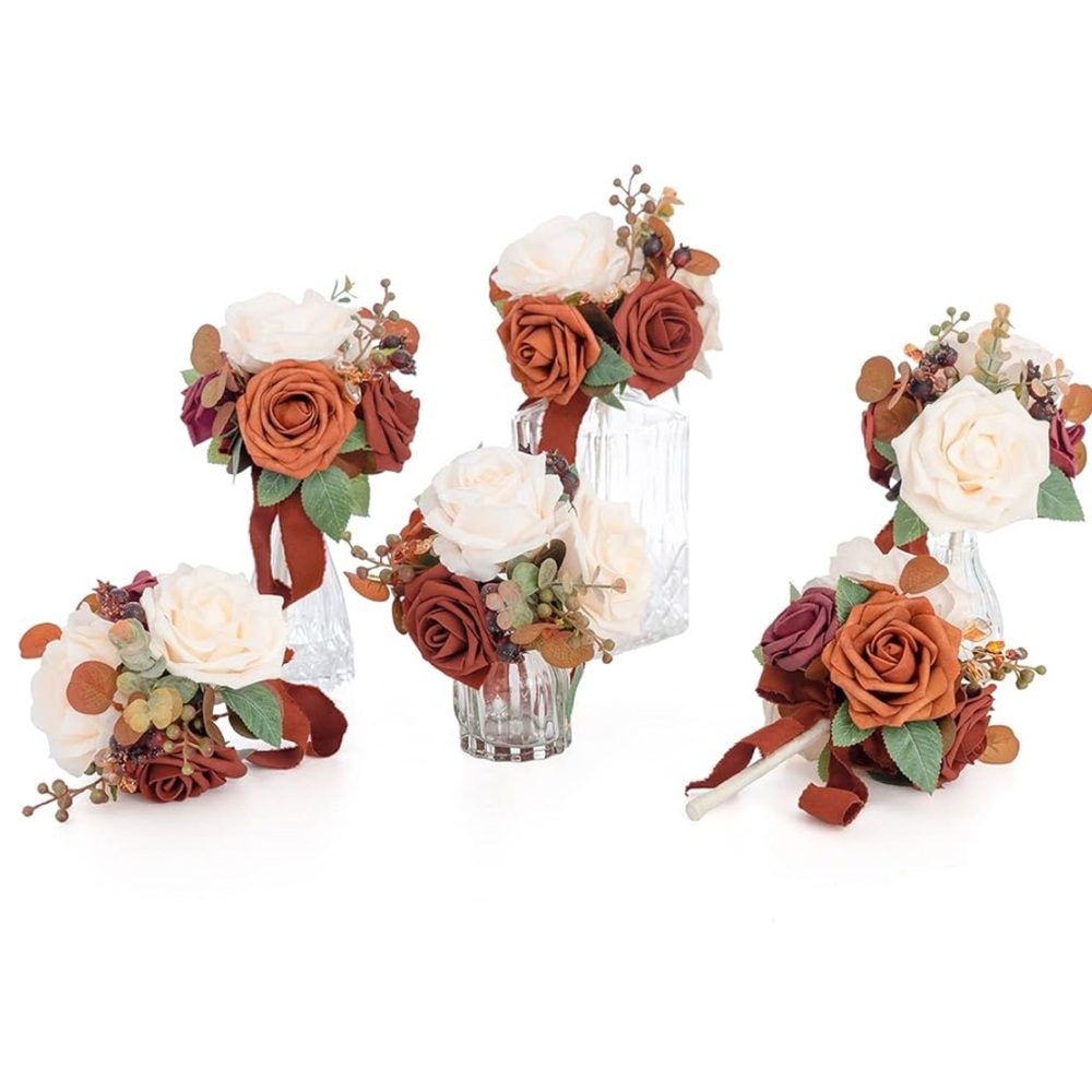16 of Ling’s Moment Sunset Terracotta Wedding Centerpieces.